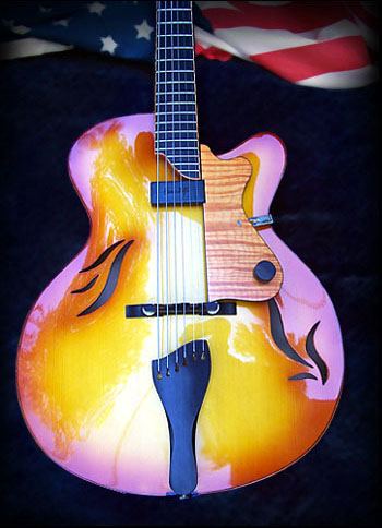Sunburst archtop guitar made by Danche for Fareed Haque