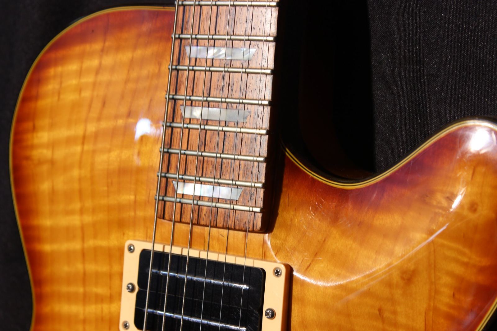 Jazzica chambered jazz-blues electric guitar with flame top